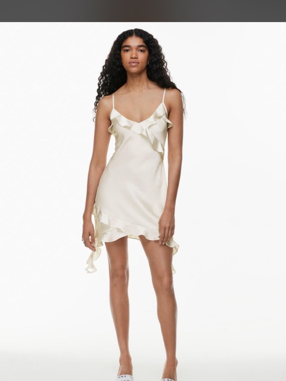Aritzia Wilfred Botanical Satin Ivory Dress